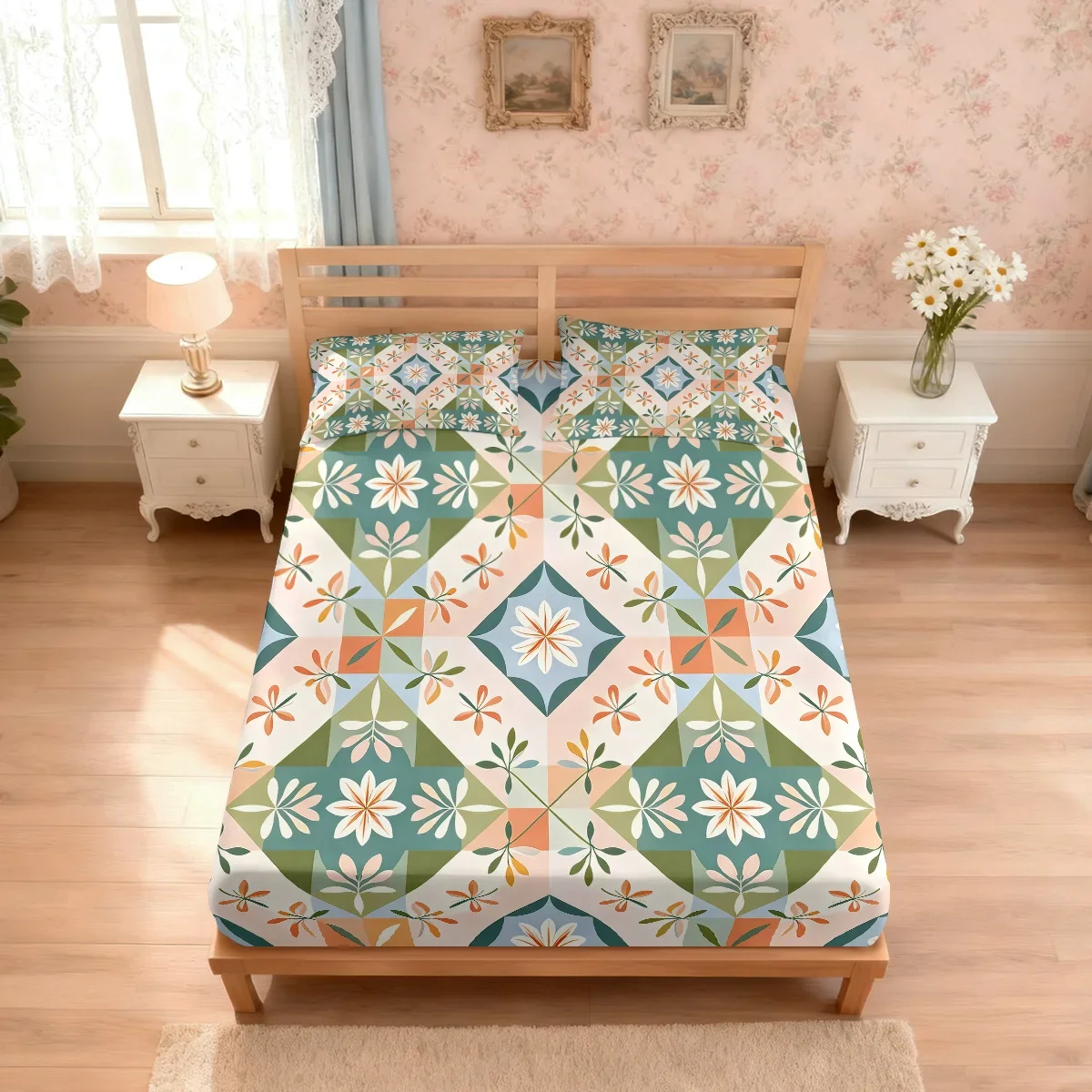 3pcs Lily Flower Printed Coreless Bed Sheet Set Multi Size Soft Bed Cover Bedroom Bedding Decoration Machine Washable