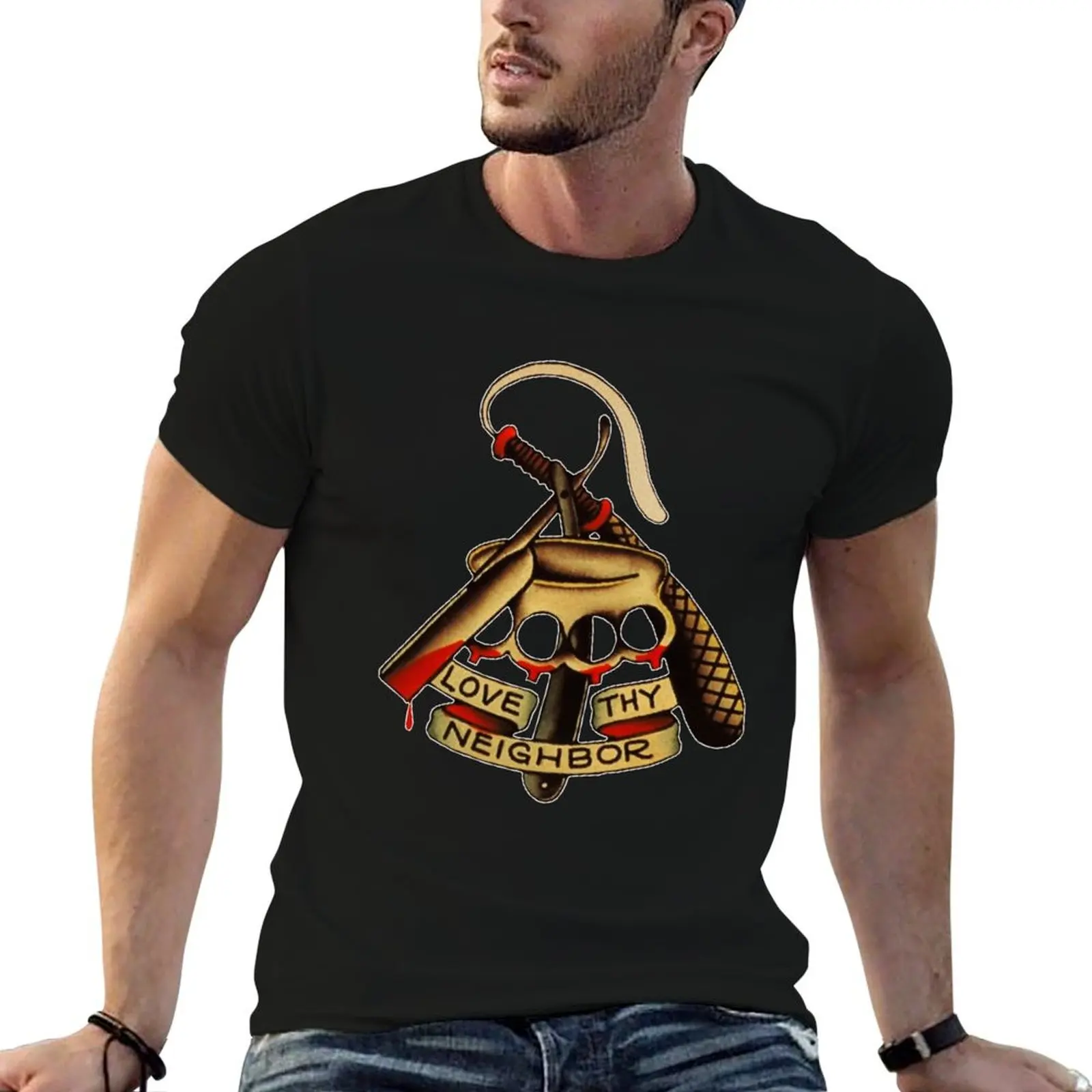 

t T-Shirt man casual Traditional Love man men Thy t for shirt shirts Scissor Neighbor cotton Tattoo
