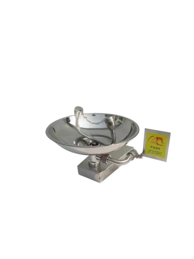 Lave-yeux en acier inoxydable 304, lave-yeux mural vertical à pulvérisation d'urgence à double port pour laboratoire industriel