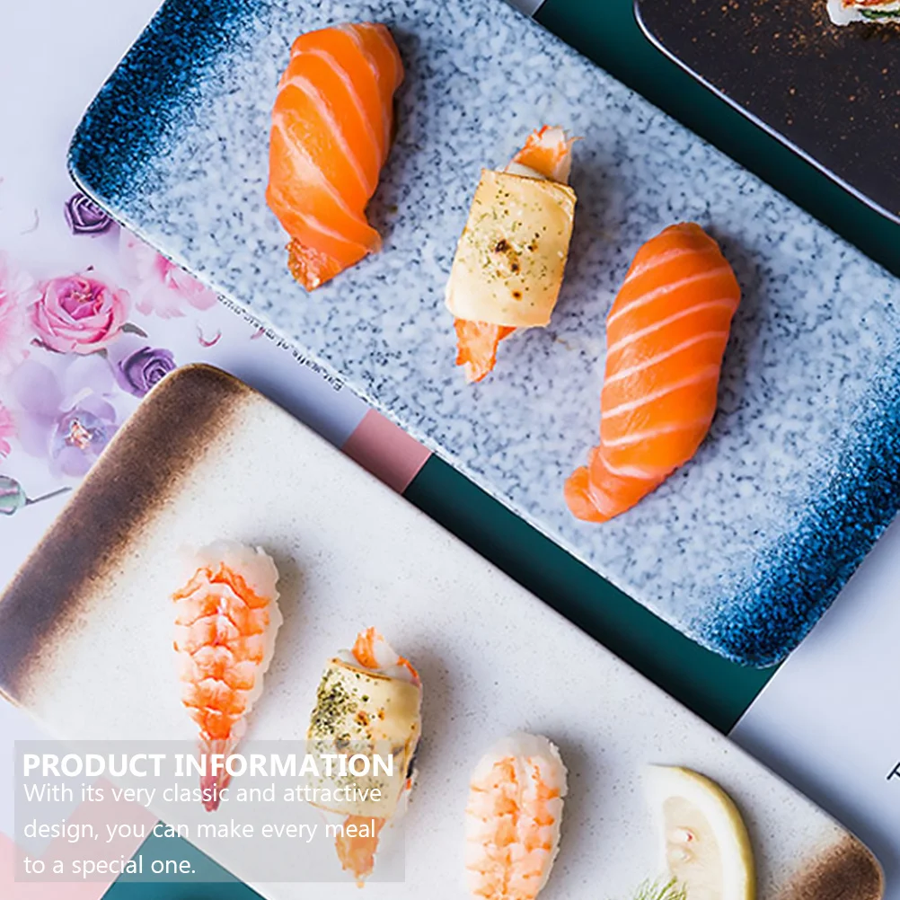 

1Pcs Sushi Plate Practical Japanese Style Dish Ideal for Restaurant Hotel Family Dinner Ceramic Tray Food Tray