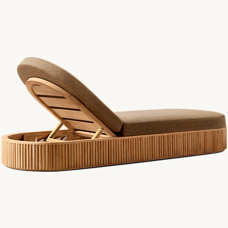 Outdoor Pool Sun Lounger Chairs for Hotel Furniture Set Leisure Furniture Folding Bed Chaise Lounge Modern Wooden Sofa Set view 4