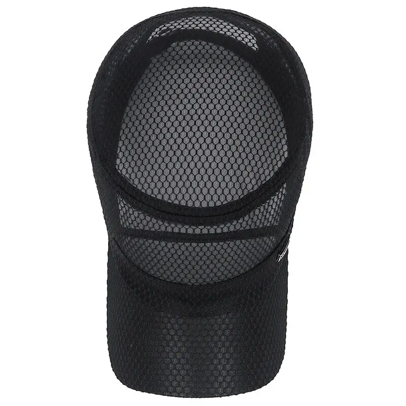New Iron Label Full Net Breathable Flat Cap For Men Casual