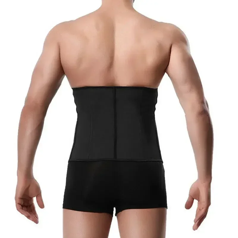 9-Steel-Bone Shapewear Men Latex Waist Trainer Corsets Body Shaper Slimming Tummy Control Cincher Weight Loss Sport Girdle