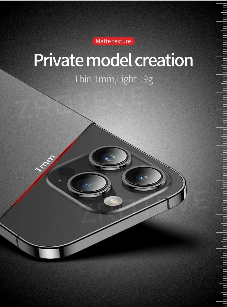 Handyhüllen für iPhone Air 17 16 18 Pro Max 17e 16e 15 14 Plus 13 Mini, ZROTEVE Ultradünne Matte Hartschale aus Kunststoff – Detail 15