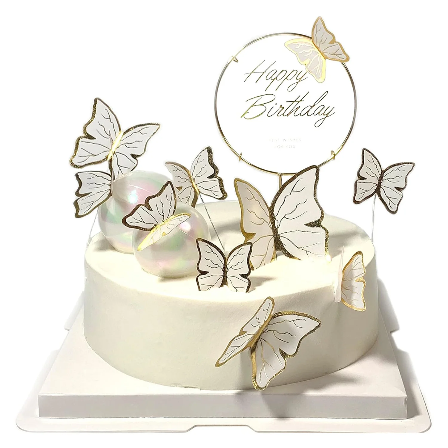 11 Stück rosa lila Schmetterling Kuchen deckel alles Gute zum Geburtstag Metall Gold alles Gute zum Geburtstag Kuchen Topper Schmetterling Geburtstags torte Dekor