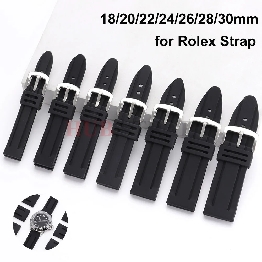 30mm 28mm 26mm 24mm 22mm 20mm 18mm Gummi Uhrenarmband Tauchen Wasserdicht Herren Sport Armband Weiches Silikon Handgelenk Gürtel Armband