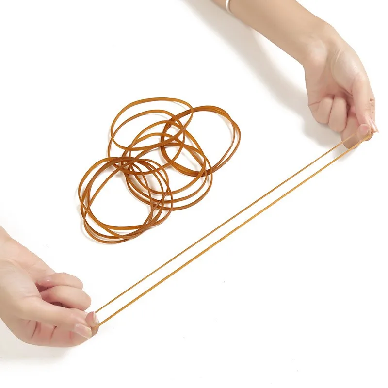 50/100Pcs Office Daily Use Rubber Band 70*3mm Yellow Elastic Bands High Elasticity Packaging Supplies