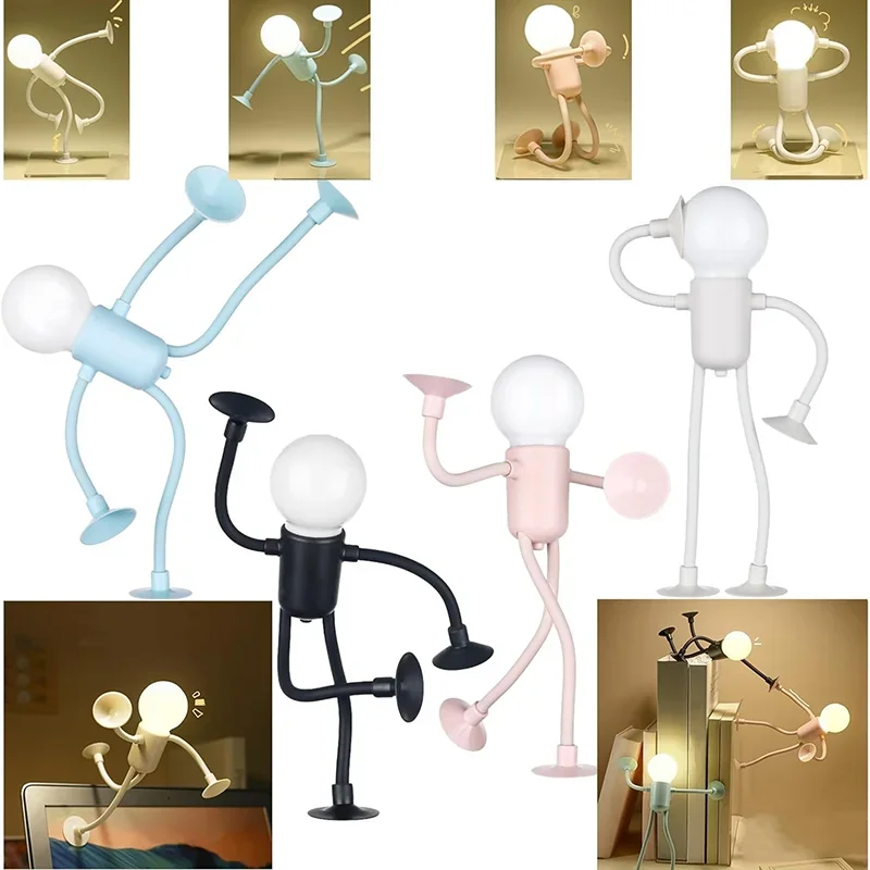 Funny Sportsman Night Light Changeable Shape Humanoid Lamp Button Battery Desk Lamp For Bedroom Bathroom Hallway Decorations