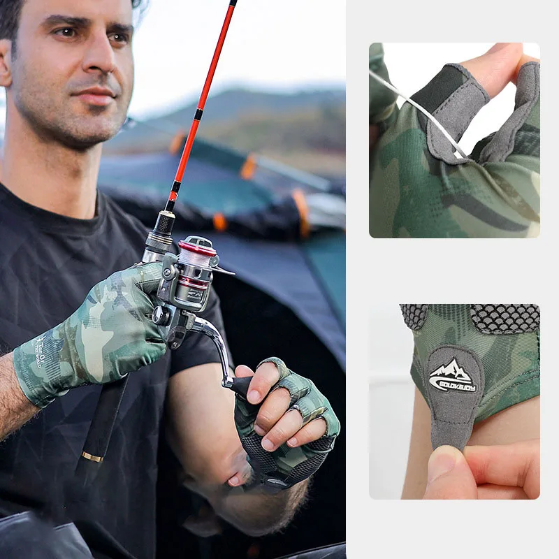 Gants de pêche demi-doigt anti-aldes, protection solaire à séchage rapide, respirants, professionnels, été, pêche en plein air