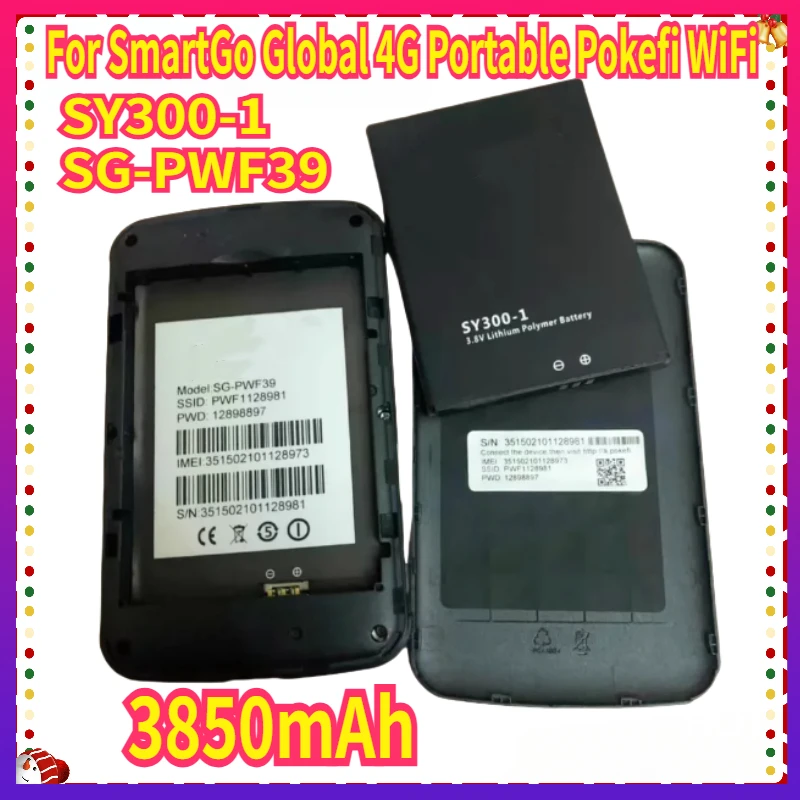 

Battery For SmartGo Global 4G Portable Pokefi WiFi Battery SY300-1 SG-PWF39 3850mAh Mobile Phone Batteries