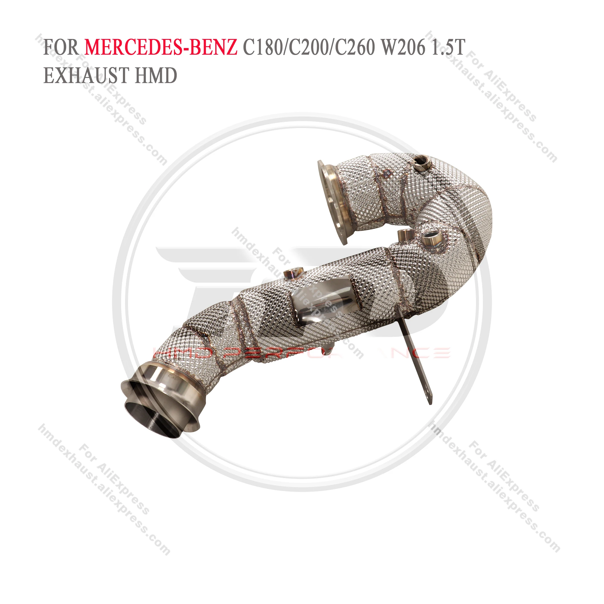 

High Quality Downpipe For Mercedes Benz C180 C200 C260 W206 1.5T Heat Shield Stainless Steel Exhaust System HMD