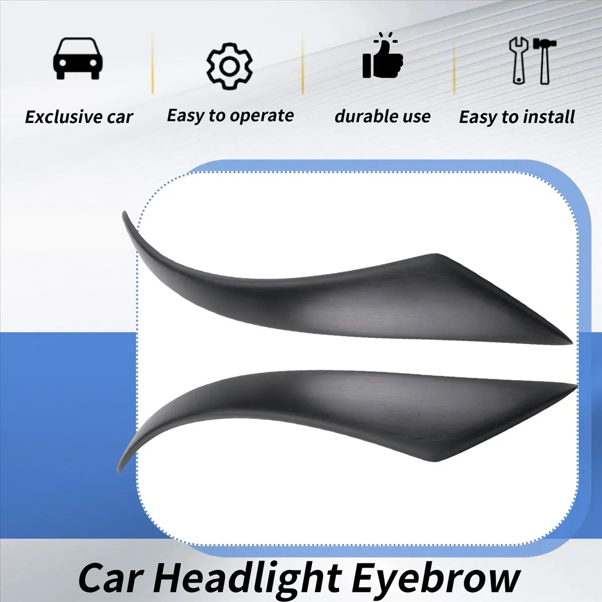 #36Y (Black)For VOLVO S40 V50 2004-2012 Headlights Eyebrows Eyelids Cover Sticker,Automotive Parts & Accessories