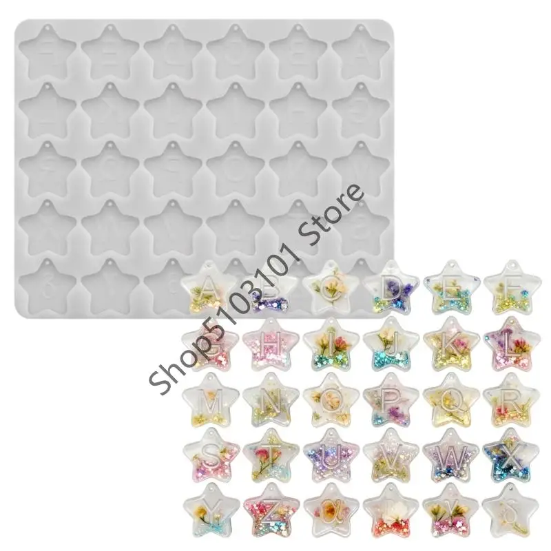

X6HE многоразовые силиконовые формы для ювелирных изделий с буквами и звездами, формы для подвесок ручной работы для подвесок