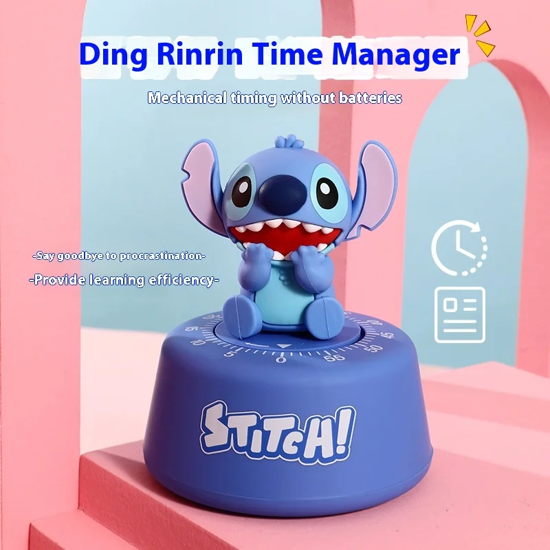 Hot Disney Strawberry Stitch Bear Timer Learn 30 Minutes 60 Time Management Desktop Ornaments Children Birthday Xmas Toys Gift