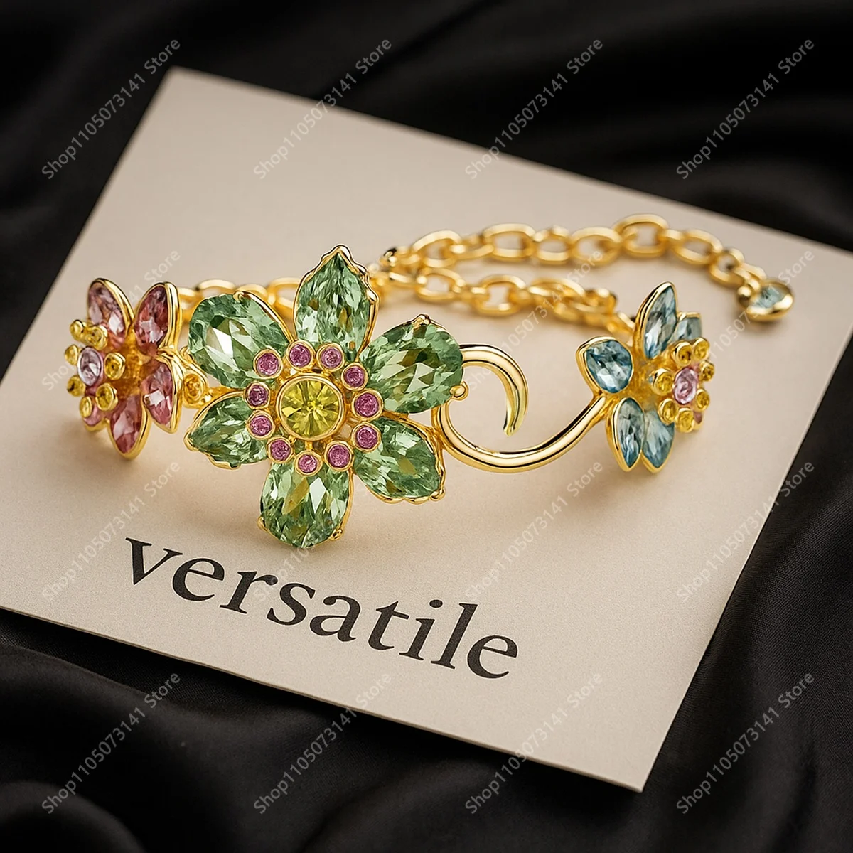 

Exquisite and elegant iridescent flower path zircon bracelet, perfect for gatherings and parties, and a versatile birthday gift