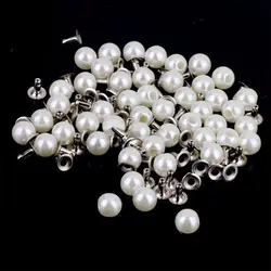 Fashion 6mm Size Round Rivets Leather Bag Clothes Accessories Handmade DIY Sewing Rivet DIY Rivet Pearl Rivet Pearl Studs