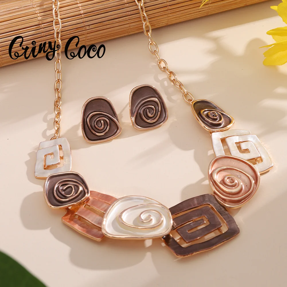 Cring Coco New Irregular Necklaces Fashion Simple Temperament Popular Necklaces Earring Sets Trendy Jewelry for Women 2023