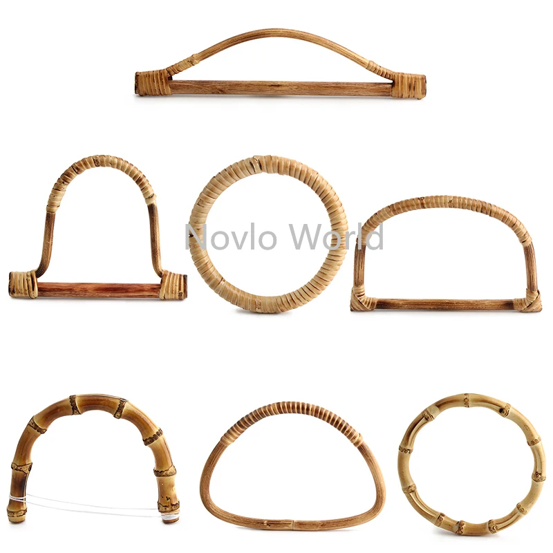 1-2-20PCS Camel Natural Bamboo Real Bamboo U Shape Bag Handles Replacement Bag Wallet Vintage Handle Bags Strap DIY Accessories