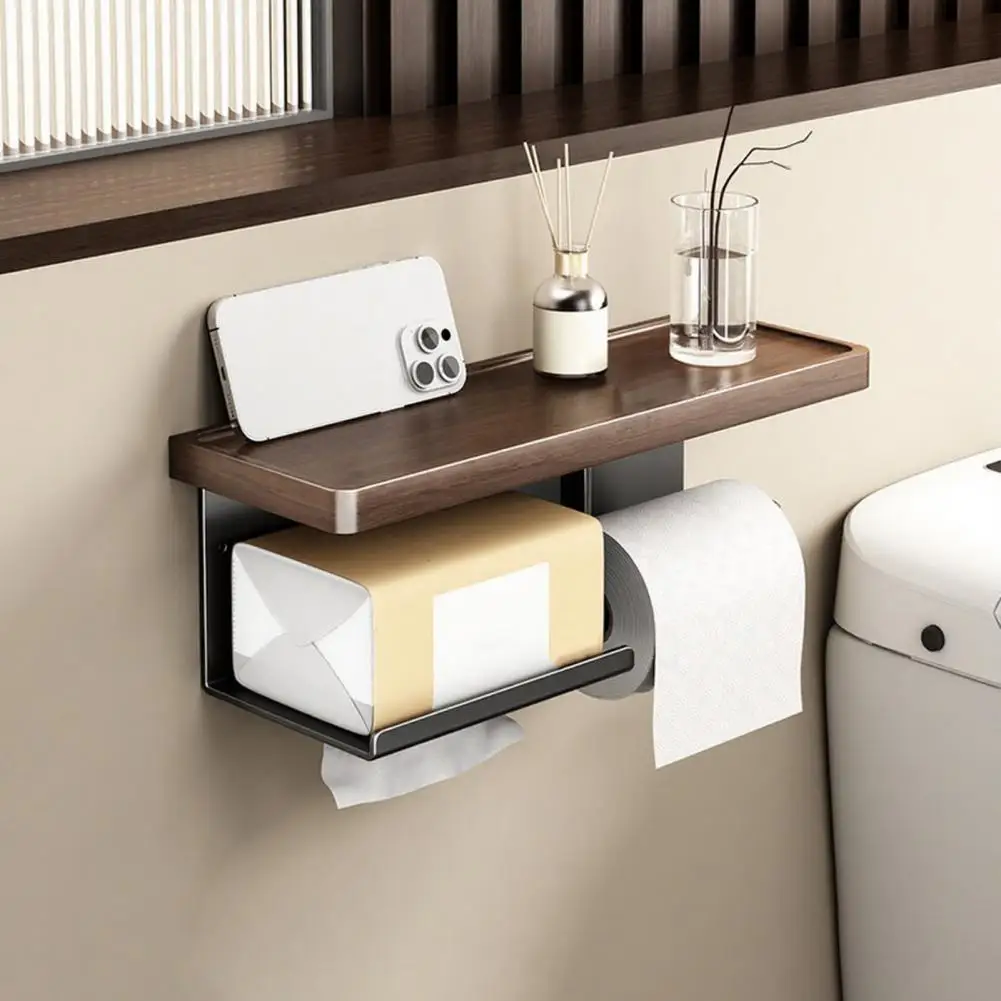 Wall Storage Rack,Wall Mounted Toilet Bathroom Storage,Strong Load-Bearing with Paper Toiletries