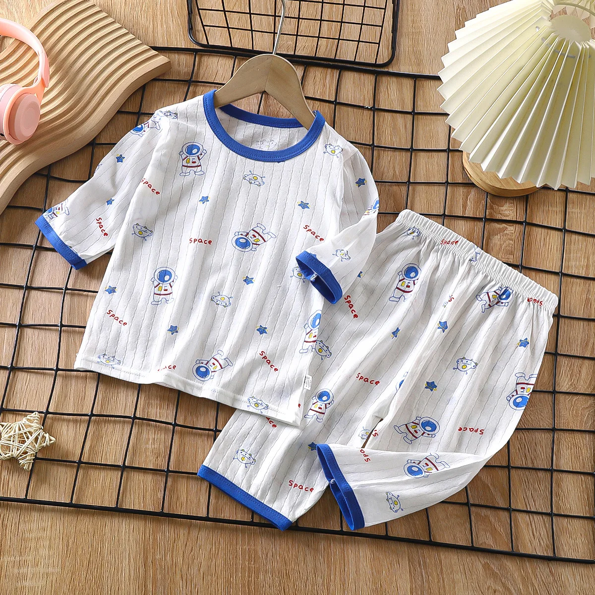 2024 New Children\'s Home Clothes Set Pure Cotton Boys Clothes Girls Pajamas Thin Section Clothing Baby Kids Chothing