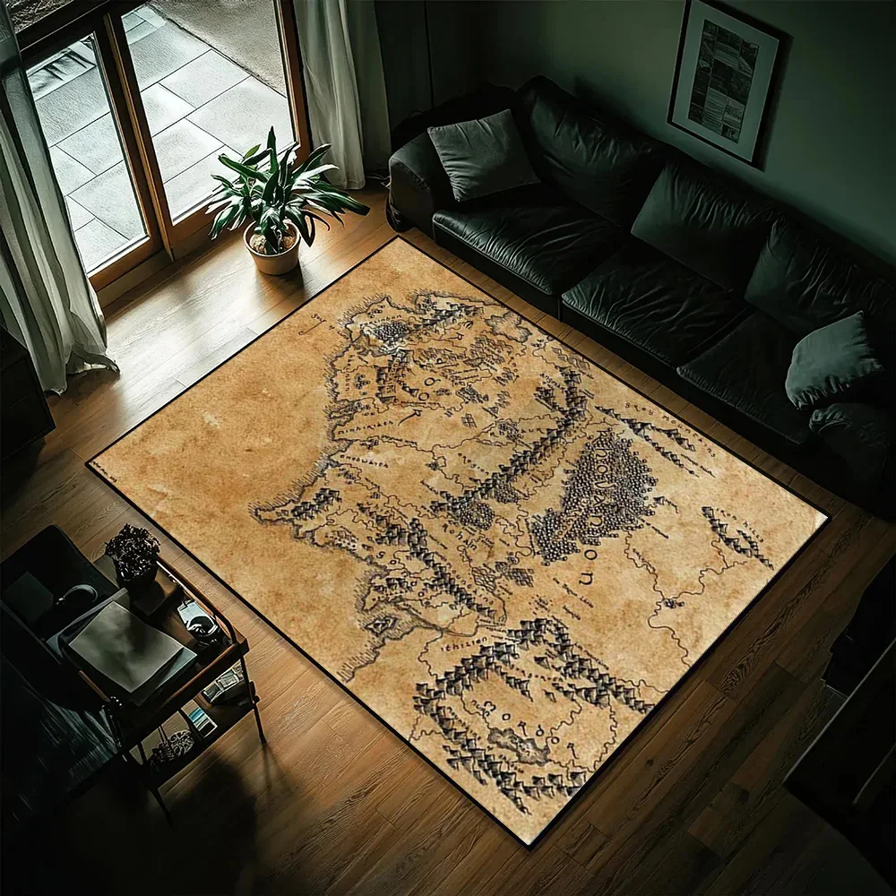 3D Map Flat M-Middle Earth Game Movie Carpet Rug for Art Living Room Decor Sofa Home Gifts Kids Game Area Rug Non-slip Floor Mat image 3