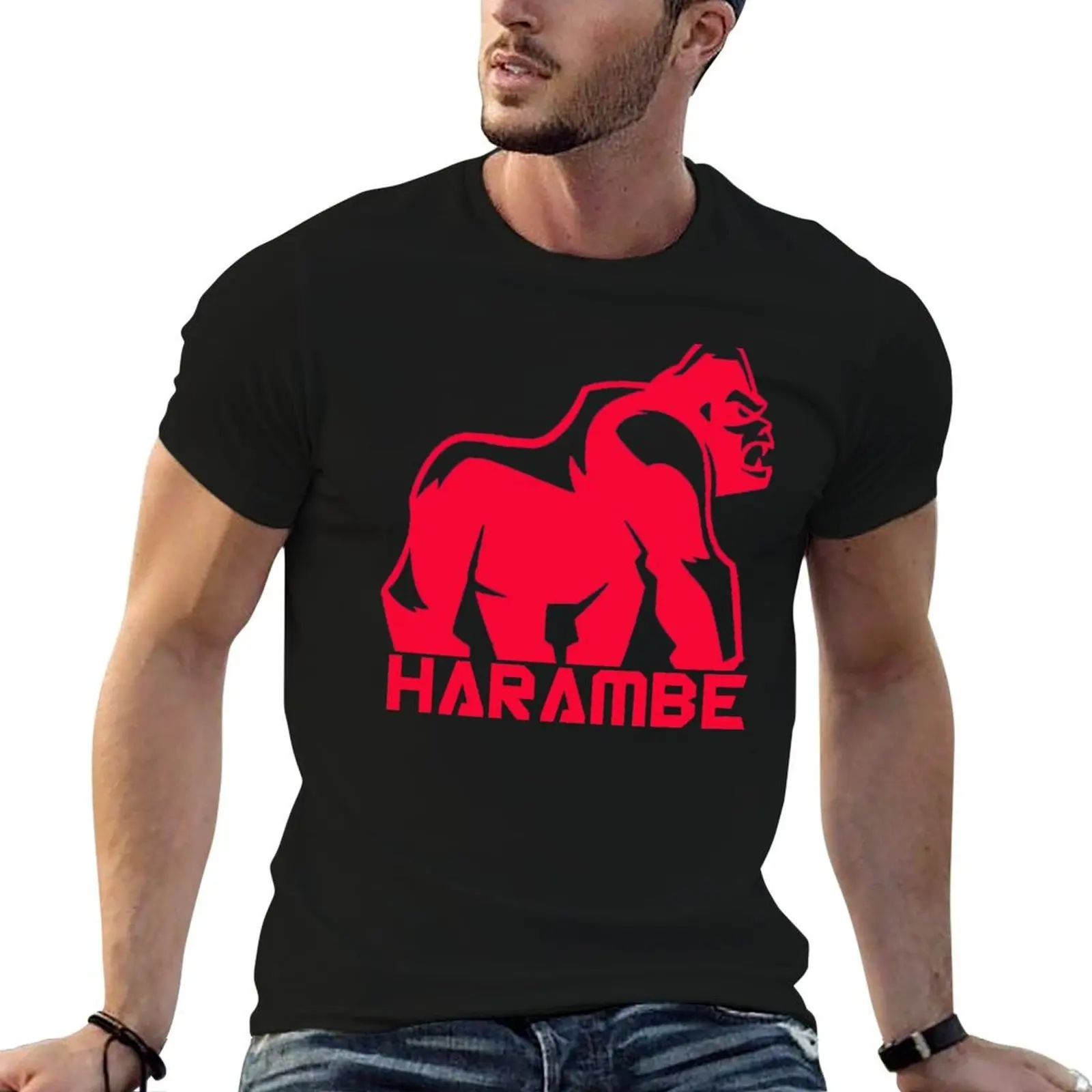 

Harambe Red T-Shirt man t shirts for men casual mens graphic t shirts printed t shirts for man T-Shirt