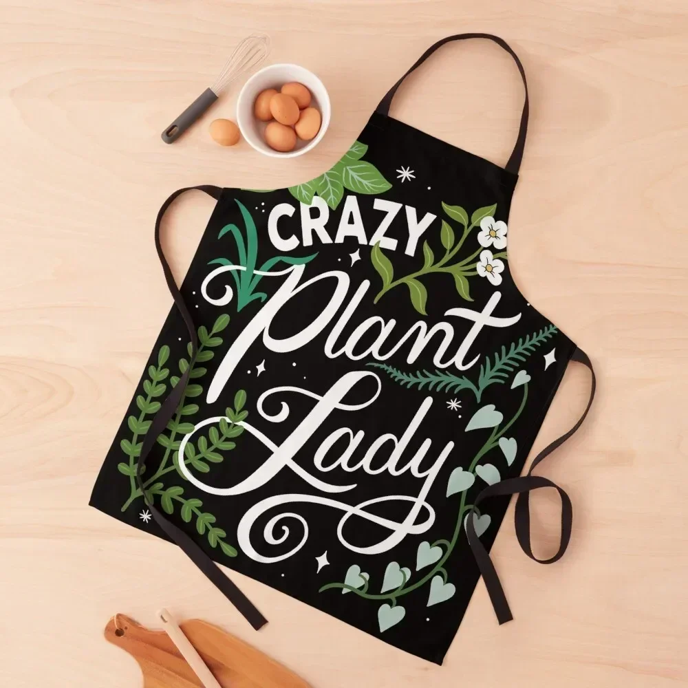 

Crazy Plant Lady Apron Womens Dresses men's barbecue Things For The Kitchen kitchen woman Apron