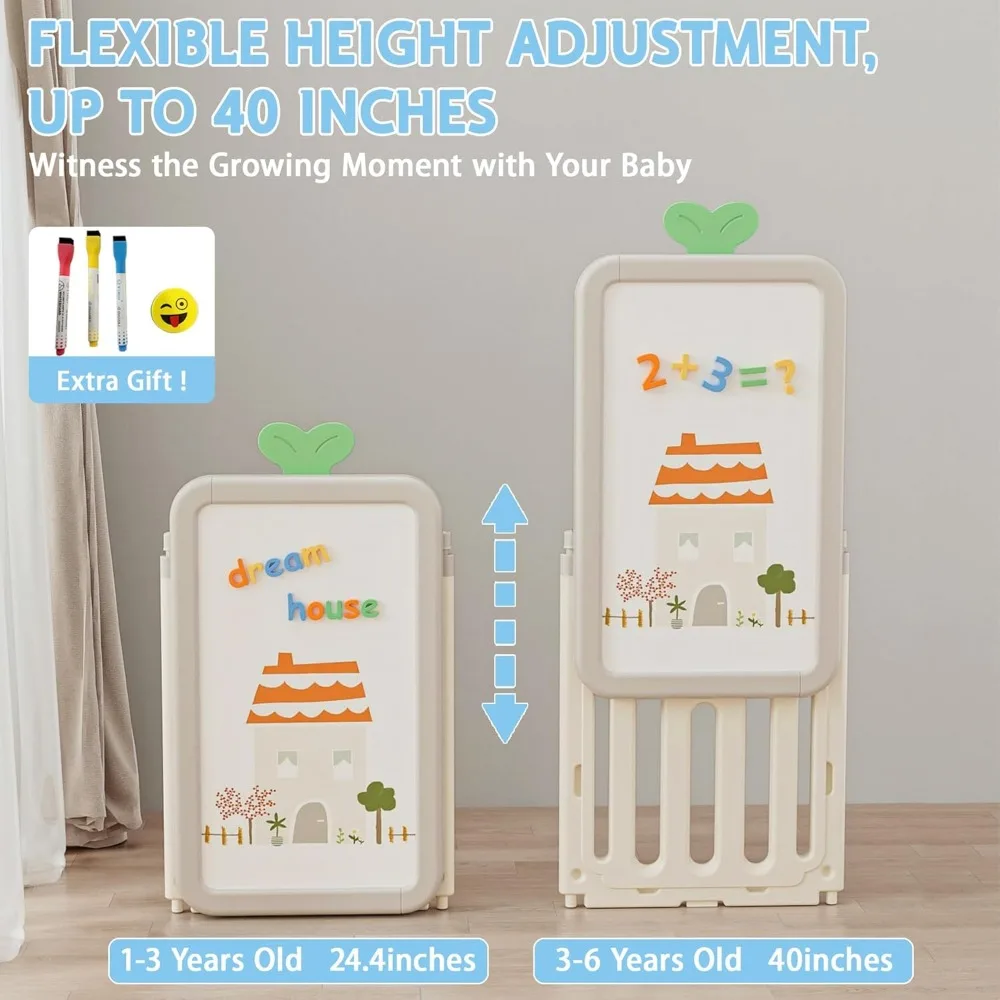 Organizzatore pieghevole per giocattoli per bambini con 10 contenitori rimovibili e libreria a 3 livelli, grande organizer multifunzionale per giocattoli 4 in 1 con