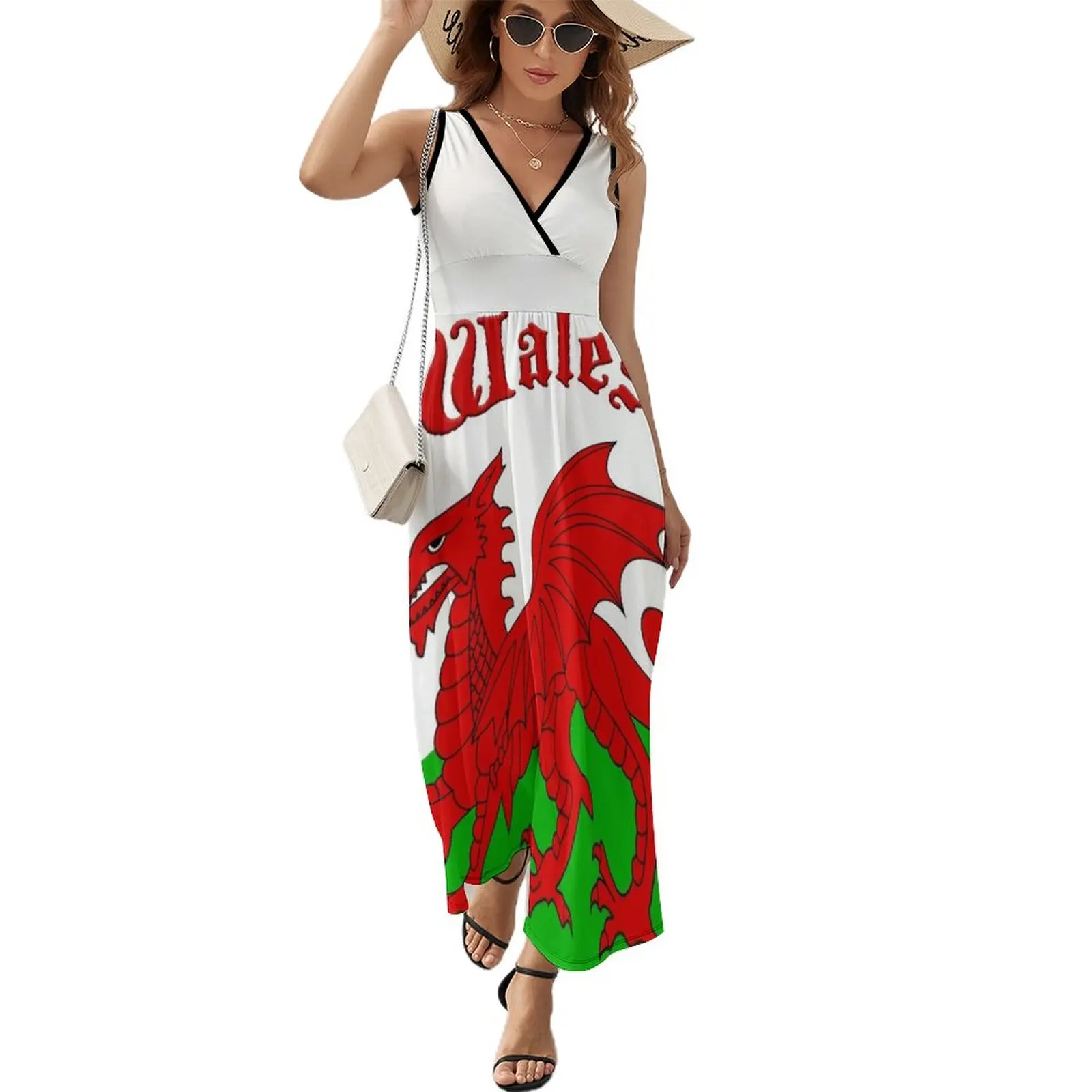 

Wales Flag - Cymru Baner - High Quality Image Sleeveless Dress summer dress women 2023 luxury dress