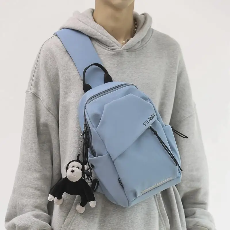 

Crossbody Bag Men's Sports Shoulder Bag Female Student Korean Version Versatile Large Capacity Outdoor Cycling Chest Bag Trendy