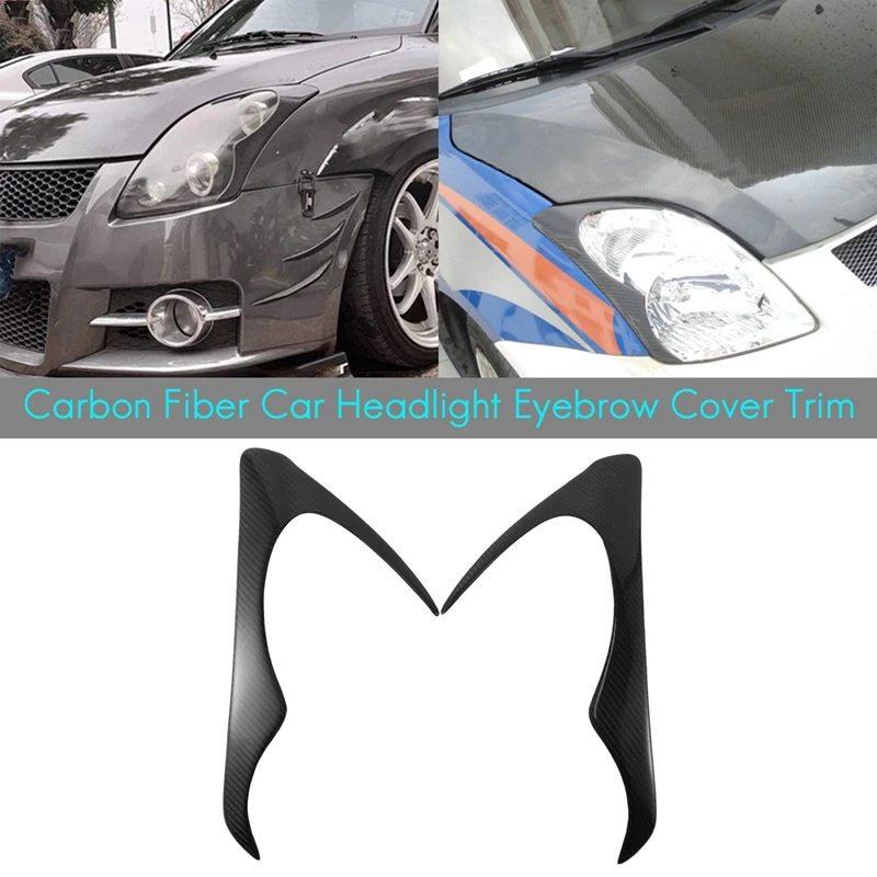 

Carbon Fiber Car Headlight Eyebrow Cover Trim Head Light Lamp Sticker For Suzuki Swift 2005-2011