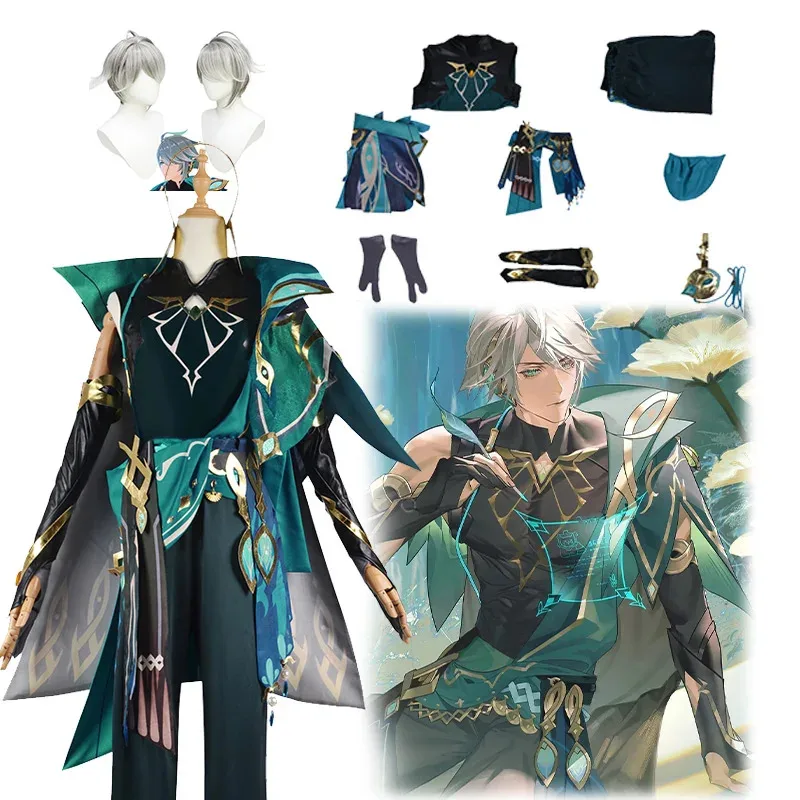 Impacto Al Haitham Cosplay Sumeru The Akademiya Cosplay Game Anime for Halloween Costume Party Outfit Wig set