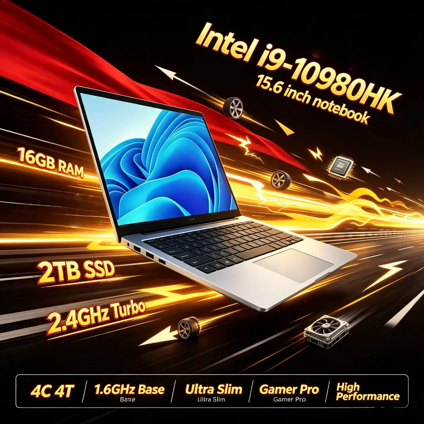 Intel Core i9 10980HK 15.6 Inch Gaming Laptop 32GB RAM 2TB SSD Unlock Fingerprint WiFi 6 4K Ultrabook Pro Max Speed