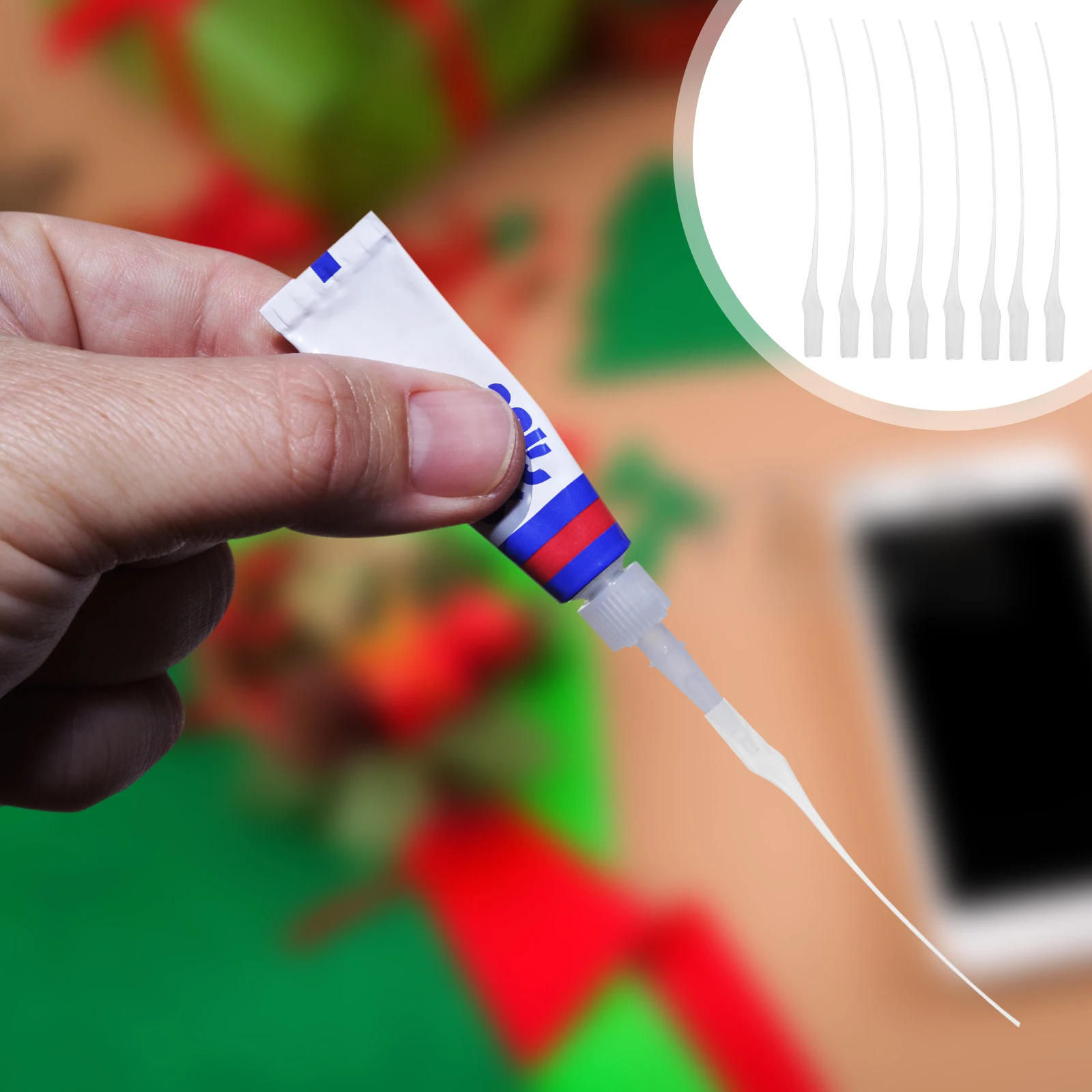 

500 Pcs Drop Pipe Glue Head Fine Applicator Extender Dispensing Needle Tip Dispenser Precision Plastic