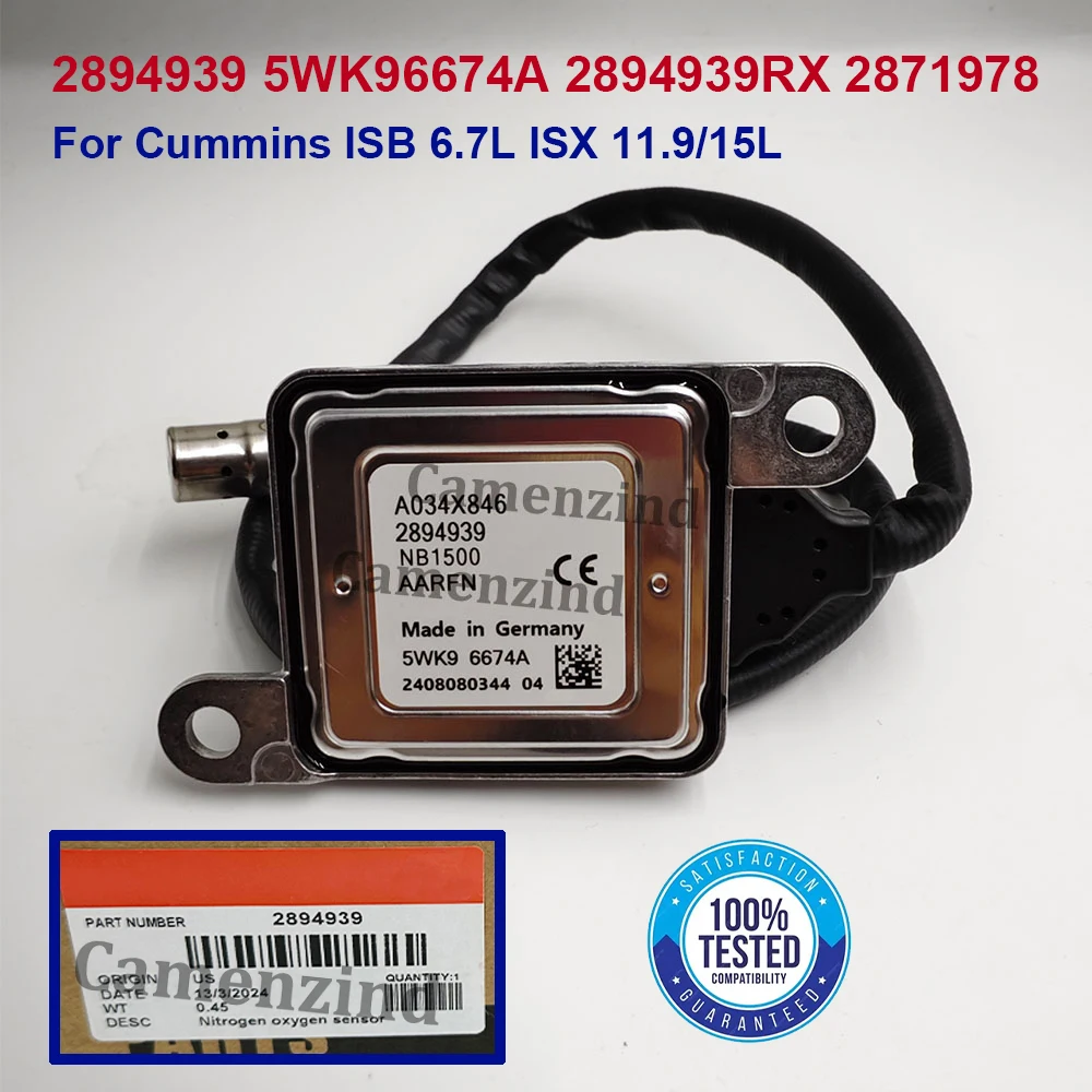 

OEM 2894939 5WK96674A 2894939RX 2871978 Nitrogen Oxygen NOx Sensor BTS041778 For C-ummins ISB 6.7L ISX 11.9/15L 5WK9 6674A