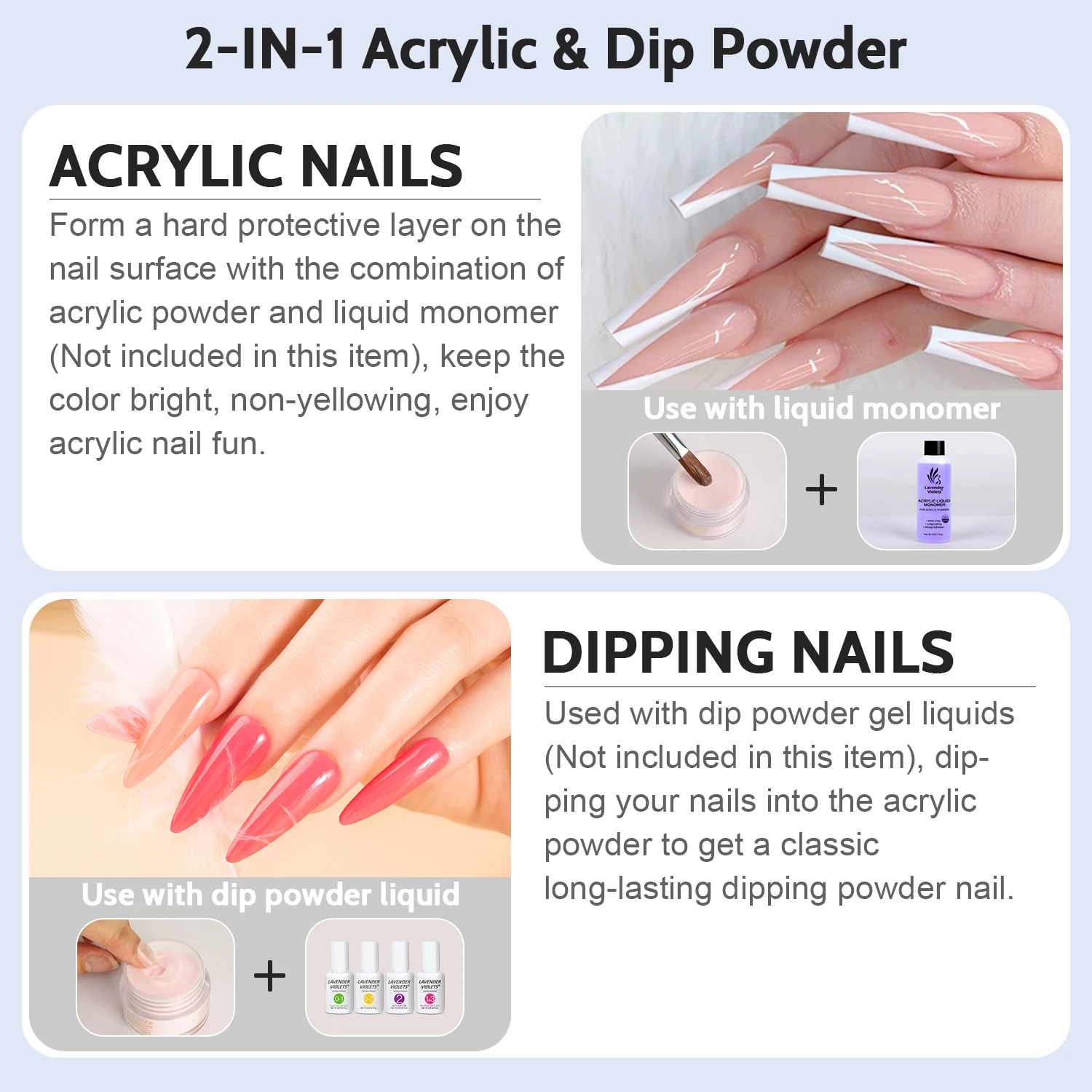 1.06 أوقية/30 جرام مسحوق أكريليك وردي اللون ومسحوق غمس 2 في 1 يستخدم لتطويل الأظافر نحت صالون تجميل الأظافر #2