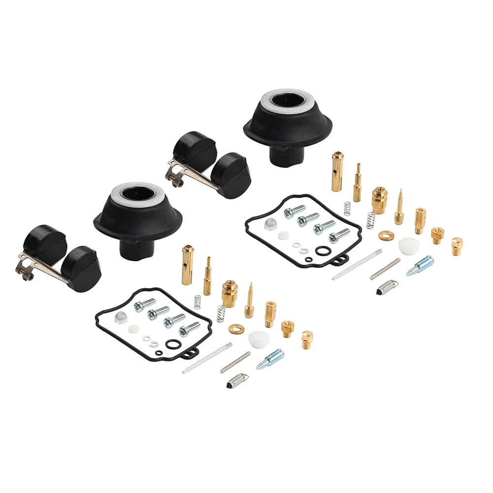 2Sets Motorbike Carburetor Repair Kit Carb Rebuild 18-5171 For Yamaha V Star 650 XVS650 1998-2016 Rubber+Metal
