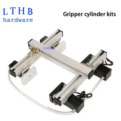 Manipulator Gripper Cylinder Set Pneumatic Fixture with Aluminium Base 1815 Clamp Cylinder Solenoid Valve Fixture Bracket Kits