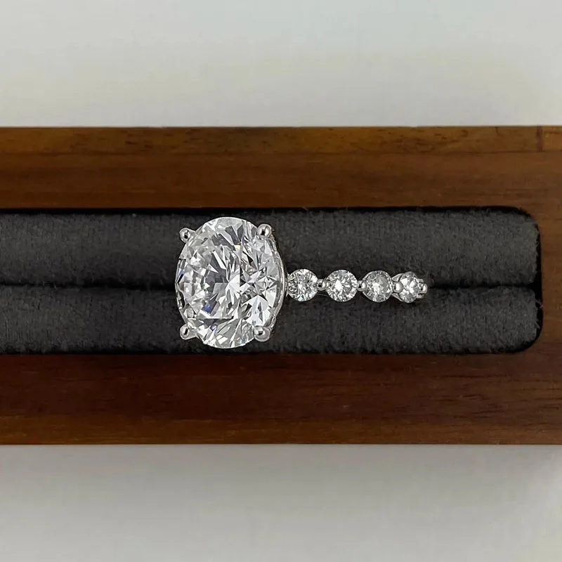 IGI Certified 5CT Round Cut Lab Grown Diamond EF VS-VVS CVD Platinum 950 Engagement Ring Four Prong Bridal Promise Fine Jewelry