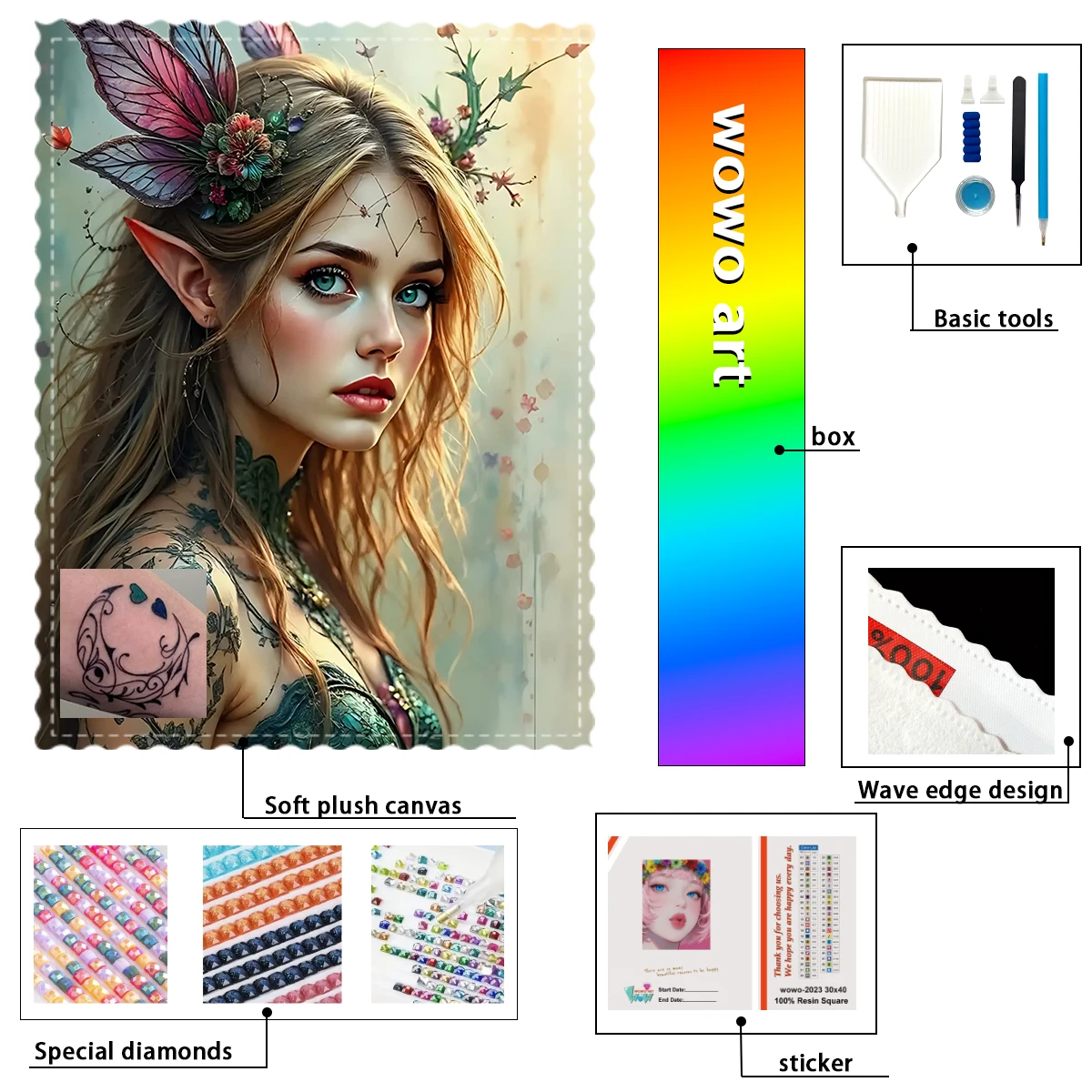 

【Maff Padial DIAMOND ART】Девушка с прической «бабочка» из смолы FD, AB, MT, CR, где элементы взаимосвязаны настолько гармонично, что создает ослепительный эффект, 50*50 см.