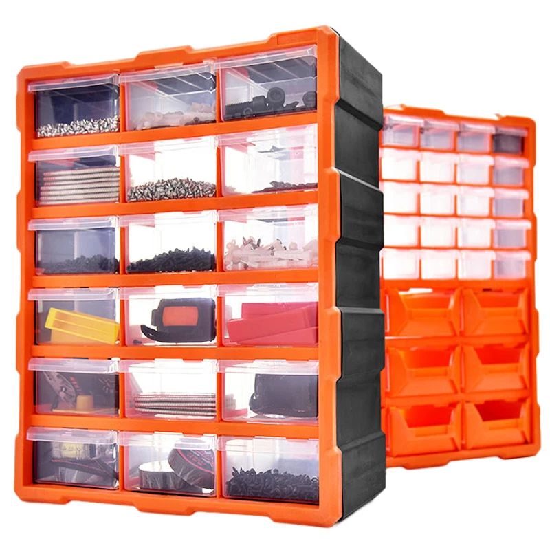 Multi-grid Parts Storage Box Transparent Drawer Boxes Plastic Tool Cases Screw Hardware Parts Electronic Component Organizers