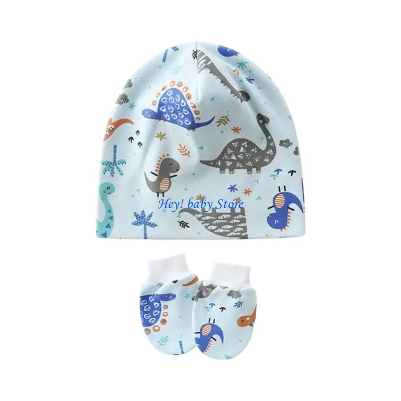 

Q1FE Soft Breathable Newborns Baby Hat and Mittens Set 0-1 Month Infant Accessories