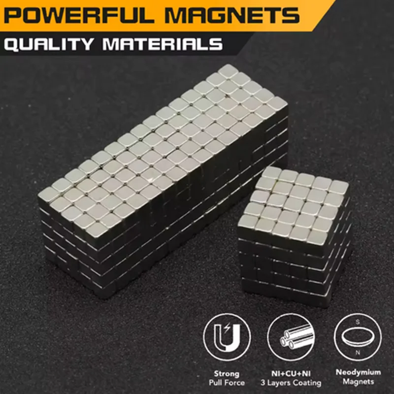 100~1000Pcs 5x5x5mm N35 Magnetic Super Powerful Magnets Strong Permanent imanes Disc