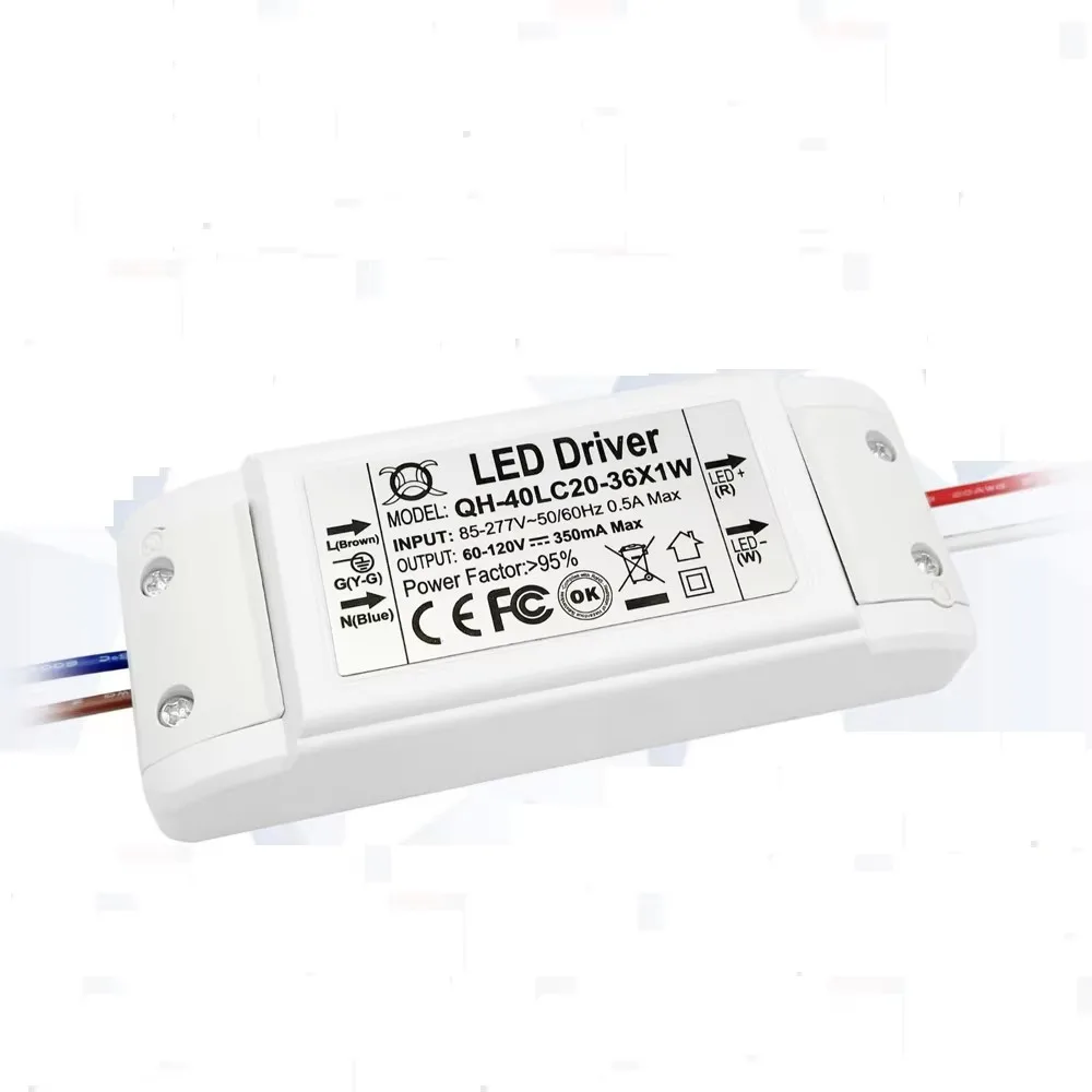 Led Power Supply  20-36W DC60- 120V 350mA adapter AC90-277V to Led Driver 60-120v for Led down light
