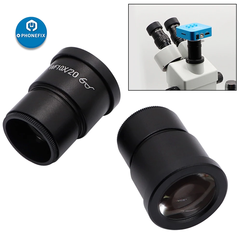 

WF10X WF20 Biological Microscope Eyepiece Mounting Size 33mm Field View 22mm Ocular Lens for Binocular Trinocular Microscope Len