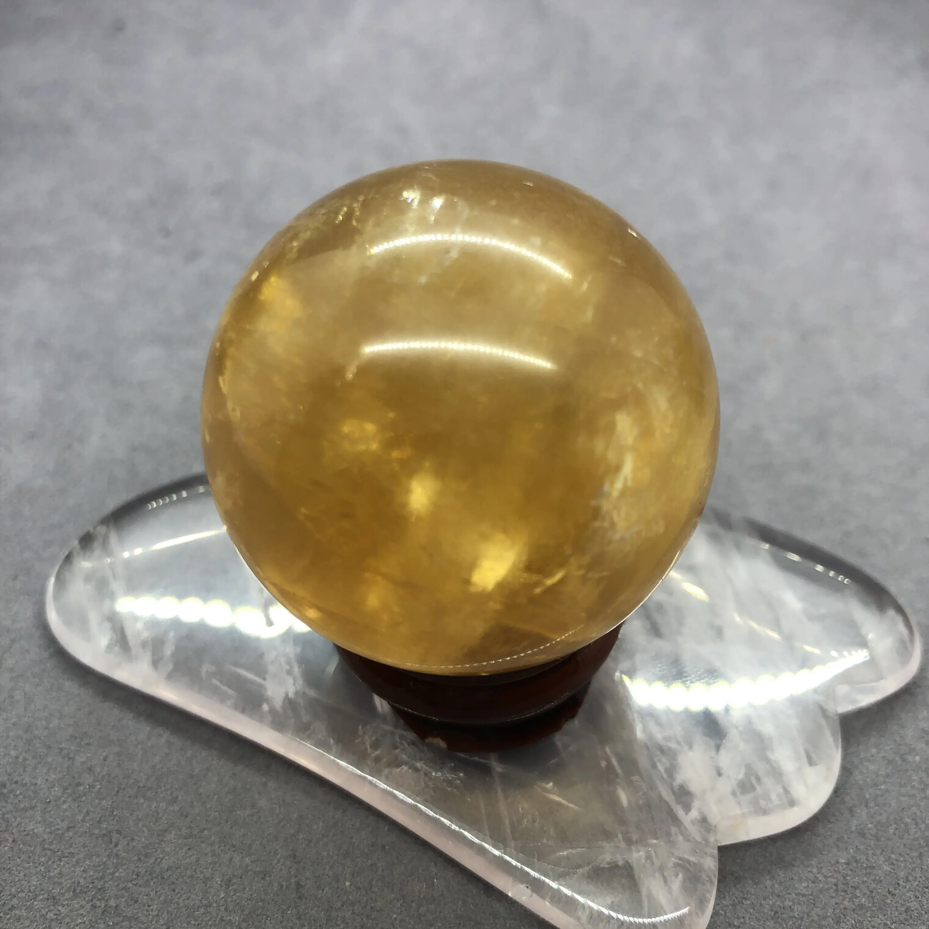 3.5-4.5cm Citrine Ball Speculum Natural Stone Decoration Crystal Quartz