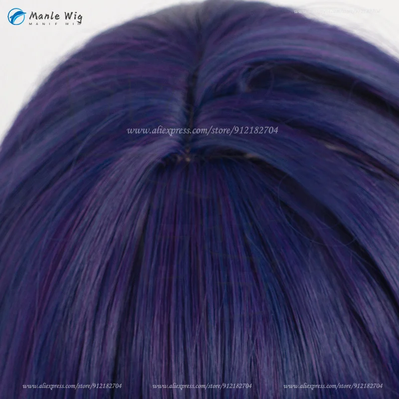 Perruque Cosplay Acheron pour femme, surbrillance violette longue, perruque blanche Anime, cheveux de degré de chaleur, autocollant de fête d'Halloween, 70cm