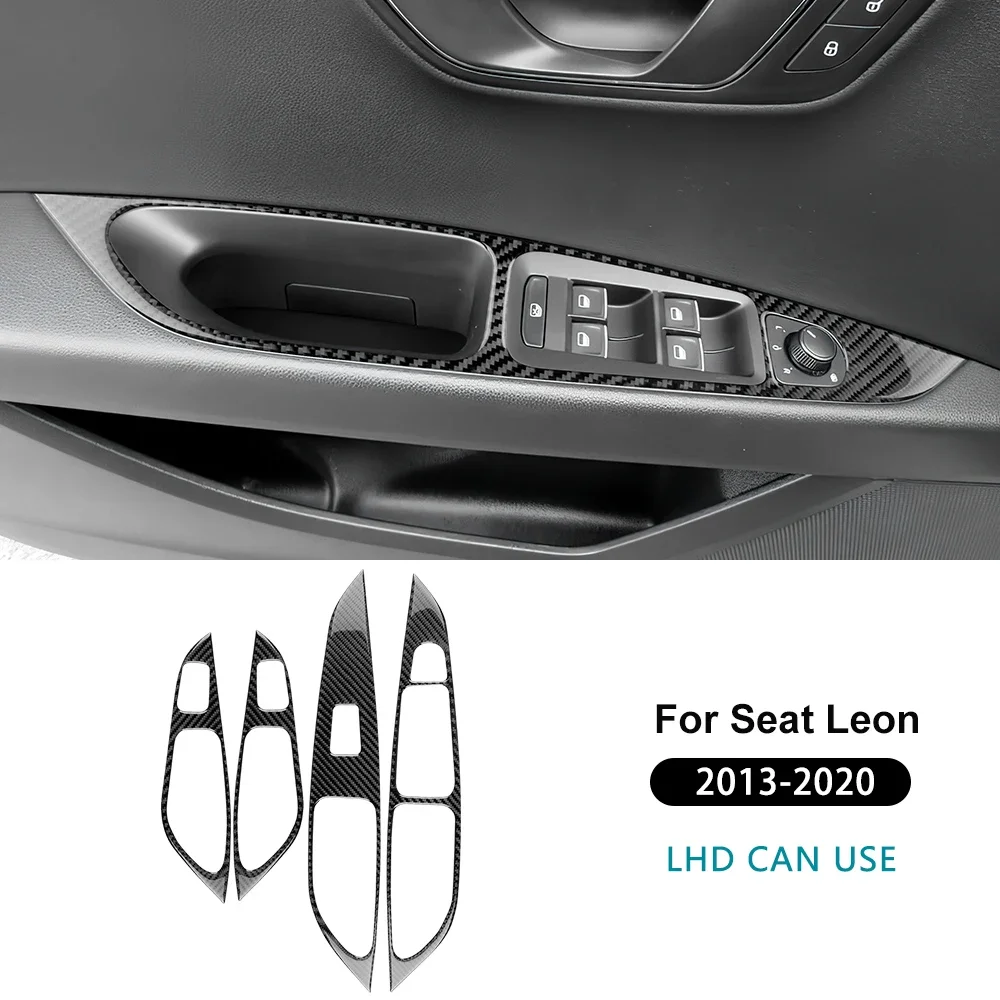 

Настоящая мягкая наклейка из углеродного волокна, подъемная панель окна автомобиля, интерьер для Seat Leon MK3 2013 2014 2015 2016 2017 2018 2019 2020 LHD RHD