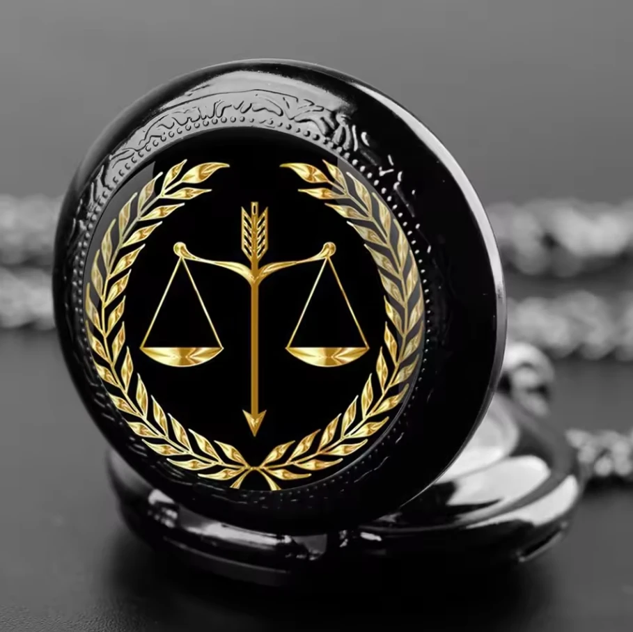 Delicate High Grade Pocket Watch Gift Set With Box Equity Justice Balance Design Necklace Clock Accessories For Gifts