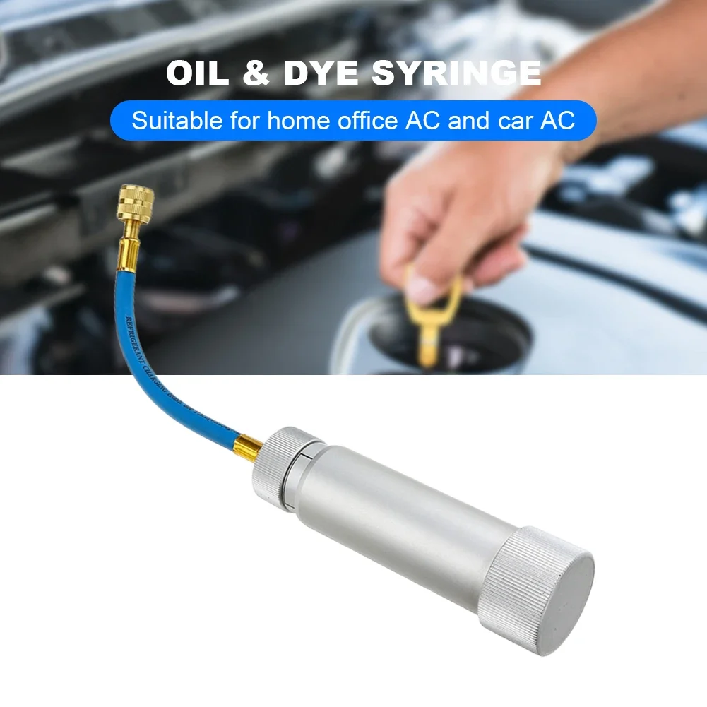 Air Conditioning Car Oil Injection Dye Injector Tool R12 R134A 2 Ounce 1/4